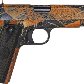Iver Johnson Arms 1911A1BOA 1911 A1 BOA 45 ACP 8+1 5" Black Steel Barrel, BOA Snakeskin Steel Serrated Slide, BOA Snakeskin Steel Frame w/Beavertail, Black Dymondwood Snakeskin Grip