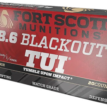 Fort Scott Munitions 86BLK235SCV1 Tumble Upon Impact (TUI)  8.6 Blackout 235 gr 20 Per Box/ 10 Cs