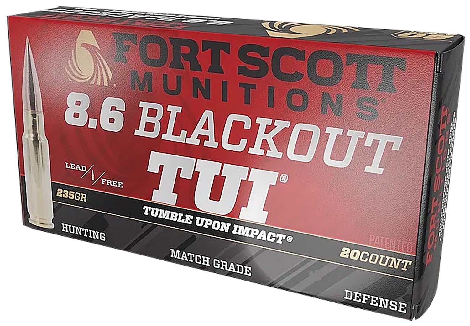 Fort Scott Munitions 86BLK235SCV1 Tumble Upon Impact (TUI) 8.6 Blackout 235 gr 20 Per Box/ 10 Cs 3 Fort Scott Munitions 86BLK235SCV1 Tumble Upon Impact (TUI) 8.6 Blackout 235 gr 20 Per Box/ 10 Cs