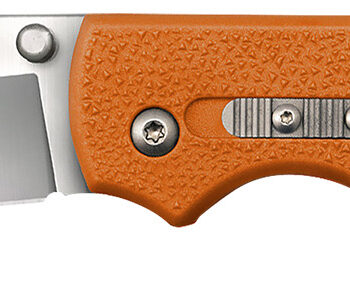 Cold Steel CS23JBZ Double Safe Hunter 3.50" Folding Clip Point Plain Satin 8Cr13MoV SS Blade, 4.88" Blaze Orange Textured GFN Handle