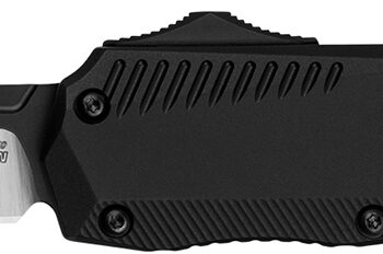 Kershaw 9000R Livewire  Automatic 3.30" OTF Reverse Tanto Plain Black PVD Flats/Satin Grinds CPM MagnaCut Steel Blade, Black Anodized Aluminum Handle