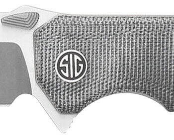 Sig Sauer Knives VA9SBT Validus  3.78" Folding Modified Tanto Plain Dark Acid Stonewash/Satin M390 Steel Blade, 4.76" Salt & Pepper Canvas Micarta Handle