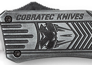 CobraTec Knives MSWCTK1MDNS CTK-1 American Flag Medium 3" OTF Drop Point Plain Stonewashed D2 Steel Blade, 5" Black Aluminum Alloy Handle