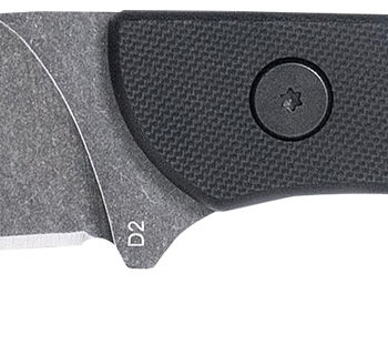 CobraTec Knives SD2DNSBLKGEN2 Skinner Gen II 3.50" Folding Plain Stonewashed D2 Steel Blade, 4.31" Black w/Finger Ring G10 Scales Handle