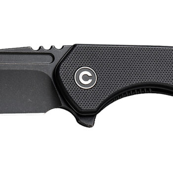 Civivi Knives C23036-1 ExOne  2.94" Folding Reverse Tanto Plain Black Stonewashed Nitro-V Steel Blade, Black Textured G10 Handle