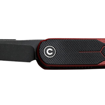 Civivi Knives C23015-1 KwaiQ  2.97" Folding Plain Black Stonewashed Nitro-V Steel Blade, Black/Burgundy Textured G10 Handle