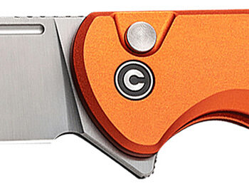 Civivi Knives C20022B-2 Chevalier II  EDC 3.47" Folding Sheepsfoot Plain Satin 14C28N Steel Blade, Orange Aluminum Handle