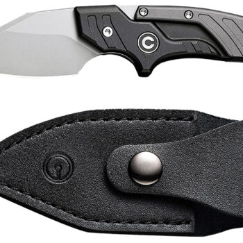 Civivi Knives C21036-3 Typhoeus  2.27" Adjustable Fixed Stonewashed Plain 14C28N Steel Blade, 3.98" Black/Gray Textured Aluminum Handle