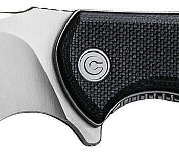 Civivi Knives C18026C-2 Praxis  Mini 2.98" Folding Drop Point Plain Satin D2 Steel Blade, Black Textured G10 Handle