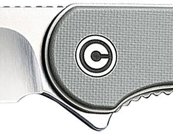 Civivi Knives C907B Elementum  2.96" Folding Tanto Plain Black Stonewashed D2 Steel Blade, 4.03" Gray Textured Micarta Handle