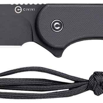 Civivi Knives C2105A Elementum  3.98" Fixed Plain Black Stonewashed D2 Steel Blade, 4.50" Black G10 Handle