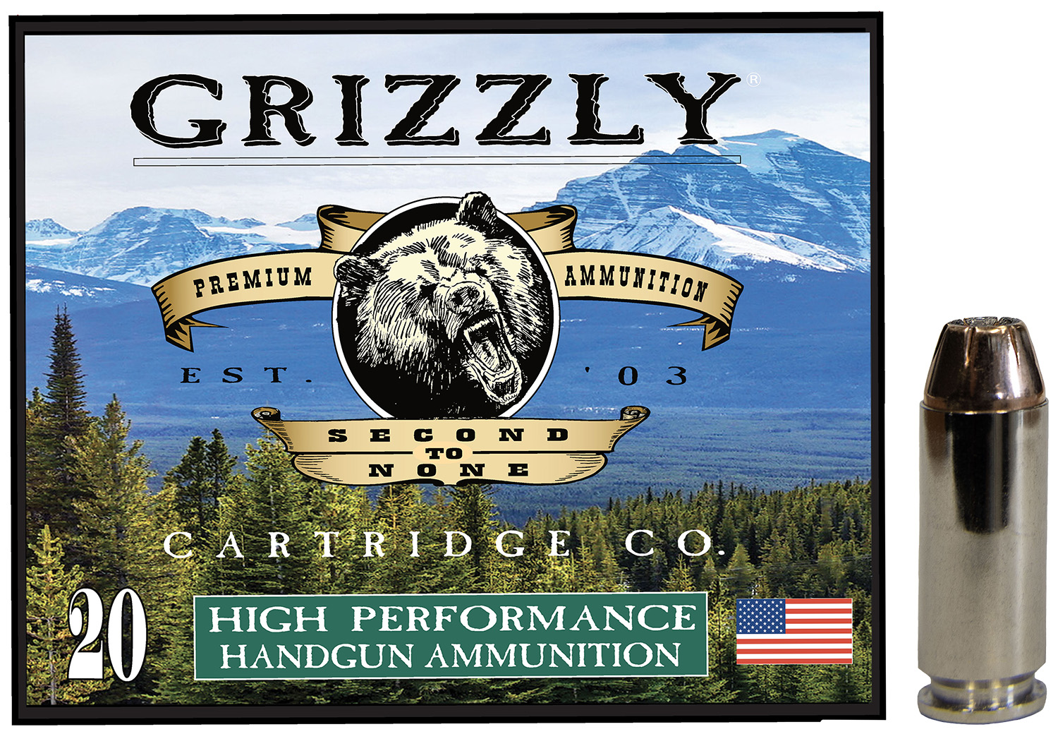 Grizzly Ammo GC10M4 10mmAuto 180gr Jacketed Hollow Point 20 Per Box/10 Case 3 Grizzly Ammo GC10M4 10mmAuto 180gr Jacketed Hollow Point 20 Per Box/10 Case