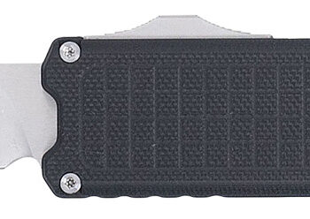 CobraTec Knives CTRNGBLKDNS Ranger  3.25" OTF Plain Stonewashed D2 Steel Blade, 4.75" Black Textured G10 Scales Handle