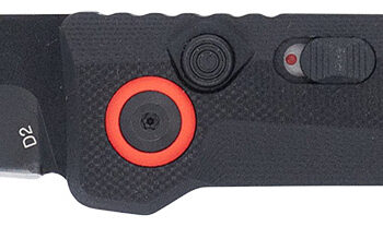 CobraTec Knives CTIFRBLK Inferno  3.50" OTF Tanto Plain Black TiCN D2 Steel Blade, 4.75" Black Textured Handle