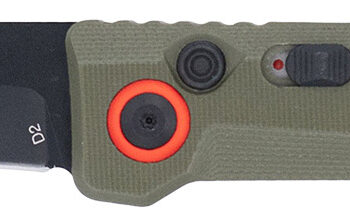 CobraTec Knives CTIFRODG Inferno  3.50" OTF Tanto Plain Black TiCN D2 Steel Blade, 4.75" OD Green Textured Handle