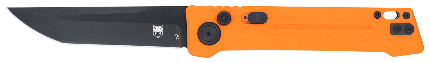 CobraTec Knives CTIFRORG Inferno 3.50" OTF Tanto Plain Black TiCN D2 Steel Blade, 4.75" Blaze Orange Textured Handle 3 CobraTec Knives CTIFRORG Inferno 3.50" OTF Tanto Plain Black TiCN D2 Steel Blade, 4.75" Blaze Orange Textured Handle