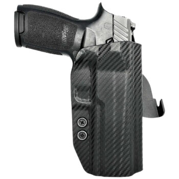 Rounded Gear SSRP320FSCFRHOWBPDL  Paddle Holster OWB Black Carbon Fiber Kydex Fits Sig Sauer P320 Right Hand