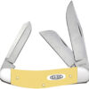 Case 30118 Sowbelly Folding Clip Point/Sheepsfoot/Spey Plain Mirror Polished Tru-Sharp SS Blade, Smooth Yellow Synthetic Handle 2 183665
