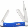 Case 16402 Stockman Medium Folding Clip Point/Sheepsfoot/Spey Plain Carbon Steel Blade, Smooth Royal Blue Synthetic Handle 2 185165