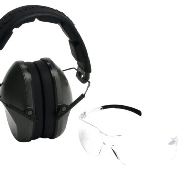 Pyramex VGCOMBO310  Earmuff/Glasses Combo Kit Over the Head Clear Lens Wraparound Clear Frame