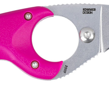 CRKT 2511T Bear Claw  2.39" Fixed Hawkbill Serrated Powder Coated AUS8A SS Blade, Pink Textured GRN Handle