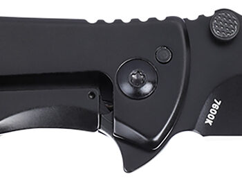 CRKT 7600K SLAG  EDC 2.95" Folding Plain Black Oxide D2 Steel Blade, Black Stainless Steel Handle