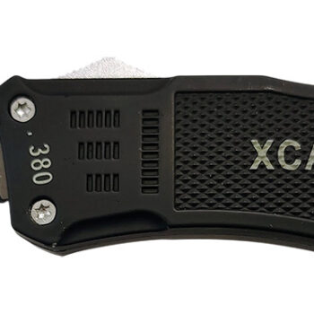 Xcaliber Knife Company  380 ACP  Large 3.80" OTF Part Serrated Black 440C SS Blade, 5.30" Steel Handle