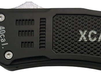 Xcaliber Knife Company  40 Cal  Medium 3.25" OTF Tanto Part Serrated 440C SS Blade, 4.64" Steel Handle