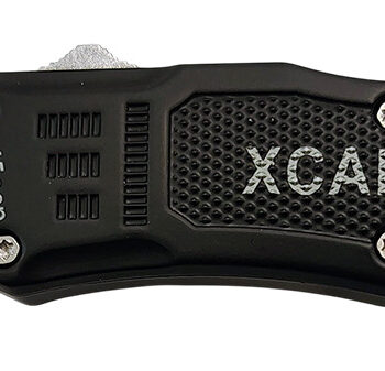 Xcaliber Knife Company  45 ACP  Small 2.75" OTF Tanto Plain Black 440C SS Blade, 3.91" Steel Handle