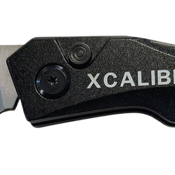 Xcaliber Knife Company  Switch Blade  3.25" Folding Sheepsfoot Plain Stainless D2 Steel Blade, 4.50" Black Aluminum Handle