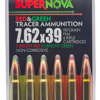 Supernova PMSN762MP Green/Red Tracer  7.62x39mm 110gr Full Metal Jacket 6 Per Box/60 Case
