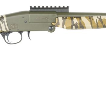 Charles Daly 930424 101  Full Size 20 Gauge Break Open 3" 1rd Black Steel Single Shot Barrel & Receiver w/Picatinny Rail, Fixed Mossy Oak Bottomland Synthetic Stock, Beretta Benelli Mobil Choke System