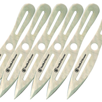 Smith & Wesson Knives SWTK8CP Bullseye Throwing Knives 4.50" Fixed Spear Point Plain 2Cr13MoV SS Blade, 2Cr13 Stainless Handle, 8" OAL, 6 Pack