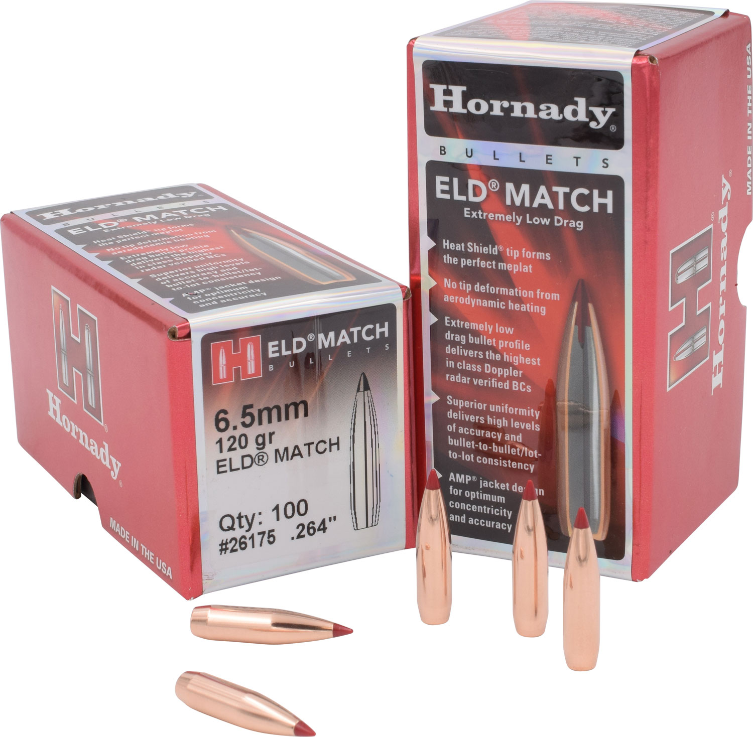 Hornady 26175 ELD Match 6.5mm .264 120 gr Extremely Low Drag Match 100 Per Box/ 25 Case 3 Hornady 26175 ELD Match 6.5mm .264 120 gr Extremely Low Drag Match 100 Per Box/ 25 Case