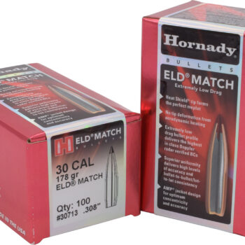 Hornady 30713 ELD Match  30 Cal .308 178 gr Extremely Low Drag Match 100 Per Box/ 15 Case