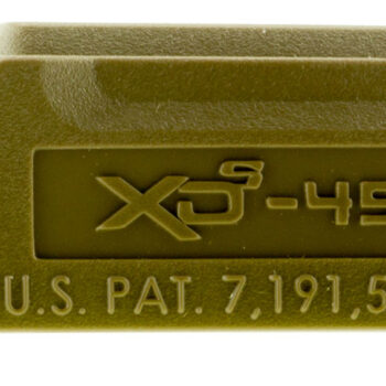 Springfield Armory XDS5002MFDE Backstrap Sleeve  made of Polymer with Flat Dark Earth & 1 Piece Design for 45 ACP Springfield XD-S with #2 Backstrap & 3.30" Barrel