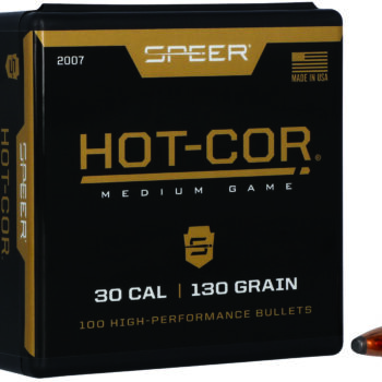 Speer 2007 Hot-Cor  30Cal 130gr Soft Point Flat Nose 100 Per Box/5 Case