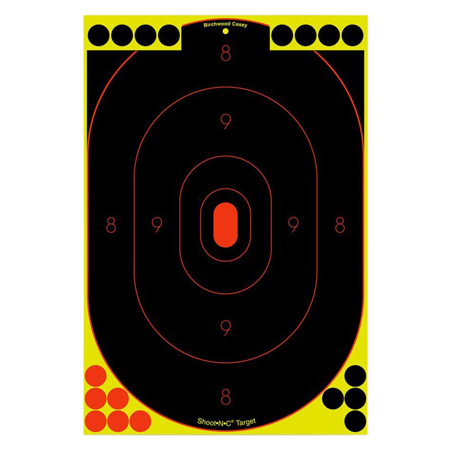 Birchwood Casey 34617 Shoot-N-C Reactive Target Self-Adhesive Paper Black/Yellow/Red 12"x18" Oval Silhouette 12 Pack 3 Birchwood Casey 34617 Shoot-N-C Reactive Target Self-Adhesive Paper Black/Yellow/Red 12"x18" Oval Silhouette 12 Pack