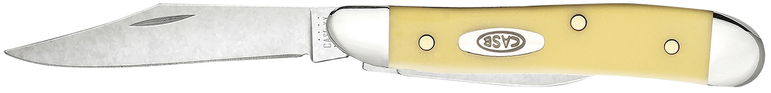 Case 00030 Peanut 2.10"/1.53" Folding Clip/Pen Plain Tumble Polish Chrome Vanadium Blade/Smooth Yellow Synthetic Handle 3 Case 00030 Peanut 2.10"/1.53" Folding Clip/Pen Plain Tumble Polish Chrome Vanadium Blade/Smooth Yellow Synthetic Handle