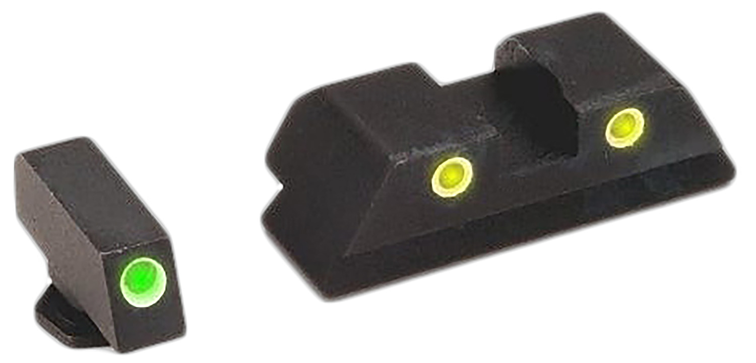AmeriGlo GL121 Classic Tritium Sight Set for Glock Green Tritium White Outline Front Sight-Yellow Tritium White Outline Rear Sight 3 AmeriGlo GL121 Classic Tritium Sight Set for Glock Green Tritium White Outline Front Sight-Yellow Tritium White Outline Rear Sight