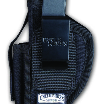 Uncle Mike's 70020 Sidekick Hip Holster IWB/OWB Size 02 Black Kodra Nylon Belt Clip Fits Med/Large DA Revolver Fits 3-4" Barrel Ambidextrous