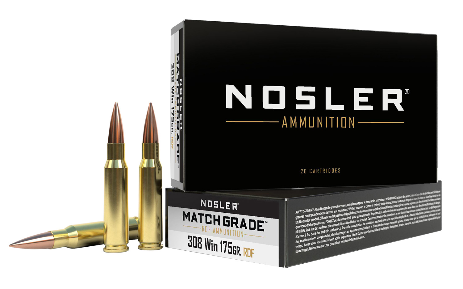 Nosler 60132 Match Grade RDF 308Win 175gr RDF Hollow Point Boat Tail 20 Per Box/10 Case 3 Nosler 60132 Match Grade RDF 308Win 175gr RDF Hollow Point Boat Tail 20 Per Box/10 Case