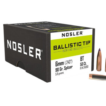 Nosler 24090 Ballistic Tip  6mm 90gr Ballistic Tip Hunting 50/Box