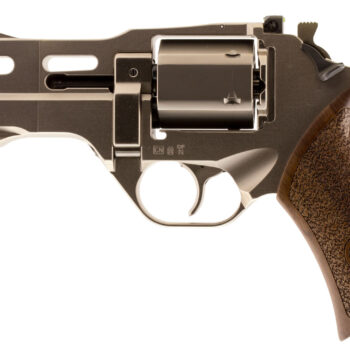 Chiappa Firearms 340222 Rhino 40DS Small Frame 357 Mag 6 Shot, 4" Nickel-Plated Steel Vent Rib Barrel & Cylinder, Nickel-Plated Aluminum Frame, Walnut Grip, Concealed Hammer