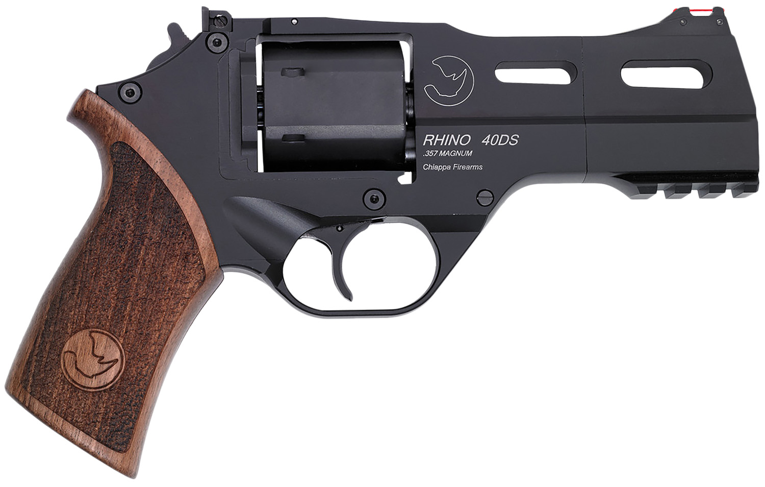 Chiappa Firearms CF340244 Rhino 40SAR 357 Mag 6 Shot 4" Black Anodized Steel Barrel, Blued Steel Cylinder, Black Anodized Aluminum Frame & Barrel Shroud, Picatinny Accessory Rail, Walnut Grip 3 Chiappa Firearms CF340244 Rhino 40SAR 357 Mag 6 Shot 4" Black Anodized Steel Barrel, Blued Steel Cylinder, Black Anodized Aluminum Frame & Barrel Shroud, Picatinny Accessory Rail, Walnut Grip