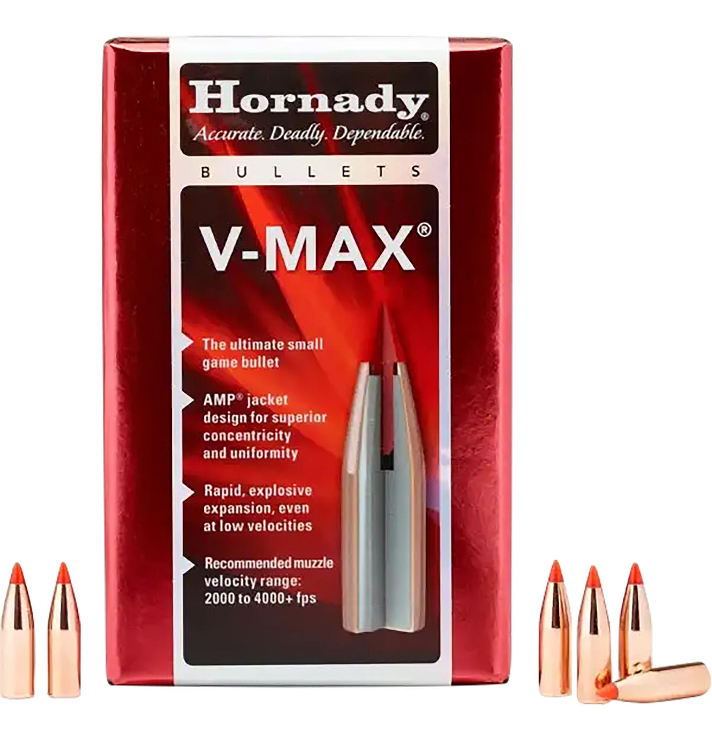 Hornady 22721 V-Max 6.8mm .277 110 gr V Max 100 Per Box/ 25 Case 3 Hornady 22721 V-Max 6.8mm .277 110 gr V Max 100 Per Box/ 25 Case