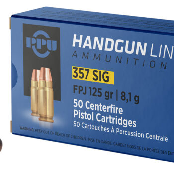 PPU PPH357S Handgun  357Sig 125gr Flat Point Jacketed 50 Per Box/20 Case