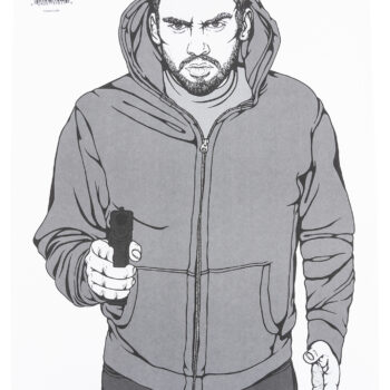 Birchwood Casey 37011 EZE-Scorer  Silhouette Hanging Paper 12" x 18" Gray/White Pkg of 100