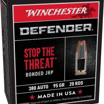 Winchester Ammo S380PDB Defender  380ACP 95gr Bonded Jacket Hollow Point 20 Per Box/10 Case