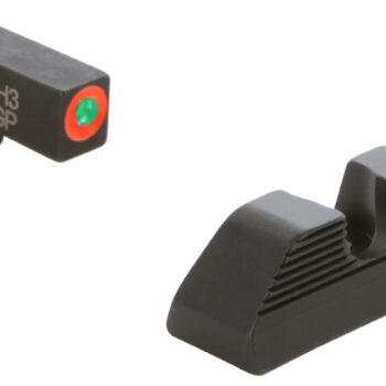 AmeriGlo GL351 Protector Sight Set for Glock  Green Tritium Orange Outline Front Sight-Black Serrated Rear Sight